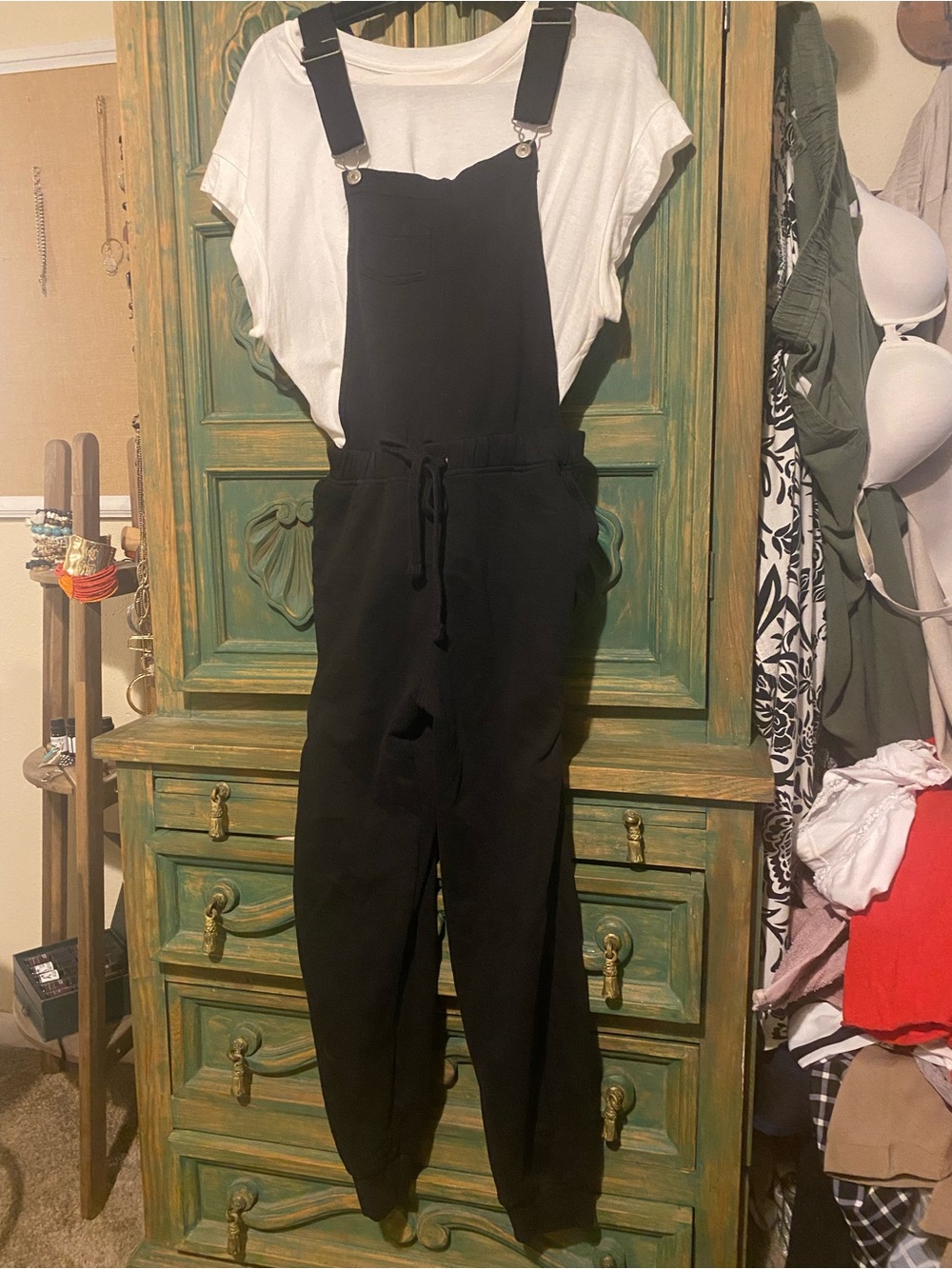 Wallflower Black Women's Overalls with Drawstring Waist